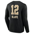 thumbnail image 3 of Men's Chris Olave Black New Orleans Saints Team Wordmark Player Name & Number Long Sleeve T-Shirt, 3 of 3