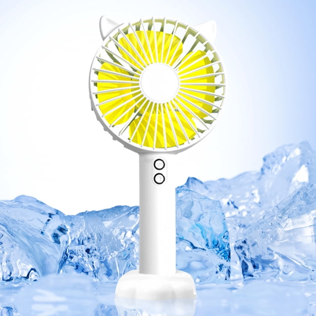 Ventilador eléctrico de 1200 mAh ventilador pequeño USB de 3 velocidades soporte para teléfono Mini enfriador de aire de escritorio Hugtrwg Para estrenar