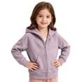 thumbnail image 2 of OGLCCG Girls Zip Up Hoodies Long Sleeve Hooded Sweatshirts Casual Lightweight Cotton Workout Jacket with Pockets 2-13 Years, 2 of 8