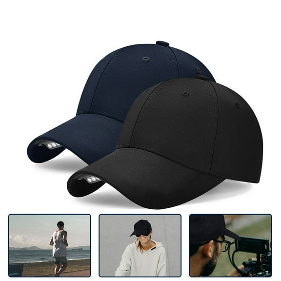 2WIN2BUY Hat with Light Built In,Rechargeable LED Hat for Men Women,Baseball Cap with Headlight for Outdoor Fishing Running,Black