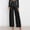 #151-Black, variant on Women's Casual Pants, Solid Color with Bow Knot Detail, High-Waisted Wide Leg Trousers, Soft Cotton Blend for Daily Wear and Leisure Activities
