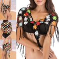 thumbnail image 2 of Multifunctional Crochet Beach Scarf For Women Triangular Swimsuit Coverup Wrap Hollowed Knit Flower Beach Coverup, 2 of 11