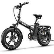 EUY 20" Fat Tire Folding Electric Bicycle for Adults,750W Motor 48V20Ah Removable Lithium Battery,Black