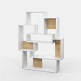 thumbnail image 6 of Ada Home Decor Furniture Multiple Tier Open Shelf White Oak Bernard Modern Bookcase, 6 of 7