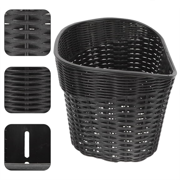 DEEPCRAFF Black Front Bike Basket, Scratch Resistant Cycling Handlebar Basket for Secure Storage, 1 Piece