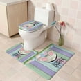 thumbnail image 5 of HuiXinOu Easter Bathroom Set 4-Piece, Shower Curtain Floor Mat Toilet Lid Cover, Waterproof Bunny Eggs Theme Decor for Home Bath, 5 of 9