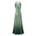 thumbnail image 6 of Wedding Guest Dresses for Women Sleeveless V Neck Cross Back Pleated Maxi Dress Formal Cocktail Bridesmaid Dress, 6 of 6