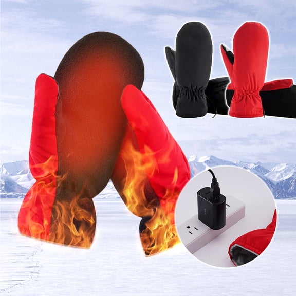 DAMAI Winter Gloves 5v Thermal Glove USB Heated Gloves Flannel Insulated Gloves Women Ski Gloves Winter Mittens Plus Thickened Mitt Cold Weather Outdoor Sports