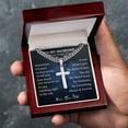 thumbnail image 4 of To MY Husband- Cross Necklace for Men - Cuban Link Chain with Artisan Cross, 4 of 5