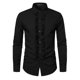 thumbnail image 1 of Camisas s Para Hombre De Vestir Camisa de manga larga de color sólido vestido de boda de fiesta casual de moda para hombre (Black, L), 1 of 7