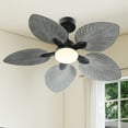 thumbnail image 2 of Uforic 42 Inch Tropical Palm Leaf Ceiling Fan with Lights and Remote/APP Control, Quiet DC Motor, 6-Speed, Dimmable, Adjustable Height, Reversible 5 Blades - Gray, 2 of 9