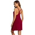 thumbnail image 4 of Oudiya Women's V Neck Sleeveless Nightgown Double Strap Cross Line Sexy Sleepwear, S-XXL, 4 of 6