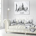 thumbnail image 3 of Designart Silhouette Ink New York - Cityscape Throw Pillow - 16x16, 3 of 5