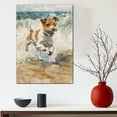 thumbnail image 5 of Funny Dog on Beach Canvas Wall Art, Wire Fox Terrier Dog Picture Ocean Artwork for Bathroom Bedroom Living Room, Art Decor 8x12 Inches, 5 of 6