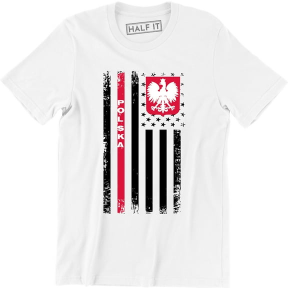Polska American Flag US Pride Patriotic Men's T-Shirt