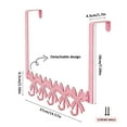 thumbnail image 2 of Pink Bow Over The Door Hooks Hanger Wall Mount Towel Hanger Door Holder Organizer 5 Hooks Farmhouse Rustic Coquettish Style Decor for Bedroom Bathroom Towel Hat Clothes, 2 of 8