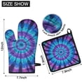thumbnail image 6 of Blue Purple Tie Dye Pattern Kitchen Oven Mitt and Pot Holder Sets 2 Pcs for Baking, Cooking and Grilling, Heat Resistant Up To 392 °F, 6 of 7