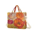 thumbnail image 7 of FORMRS Womens Corduroy Tote Bag Crossbody Shoulder Handbag with Pocket, Orange Abstract Floral, 7 of 7