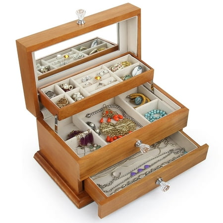 Real Natural Hardwood Wooden Jewelry Box (2-ZH-WJC3AK)
