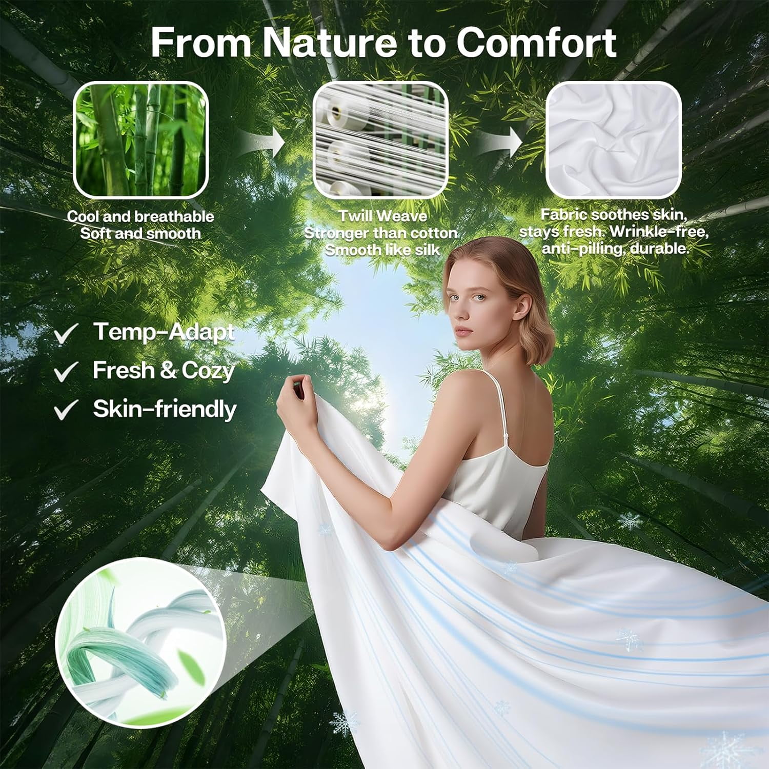 Queen Fitted Sheet Only, Ultra-Soft Rayon Derived from Bamboo & Polyester Blend, Silky Breathable, 15" Deep Pocket with Elastic Straps, Cooling for Hot Sleepers, Dark Grey