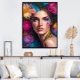 thumbnail image 2 of Designart Floral Sensual Woman Portrait V Floating Frame Wall Art, 2 of 5