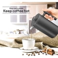 thumbnail image 6 of Rust-Free, Dishwasher Safe Silver French Press – 304 Grade Stainless Steel, 34 Oz, Double Wall Insulated, 4-Level Filtration System, Includes 2 Extra Filters, 6 of 10