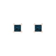 thumbnail image 3 of Clara Pucci 0.5Ct Natural London Blue Topaz Princess Cut VVS1 Push Back Stud 14k Solid hypoallergenic Gold Designer Earrings For December, 3 of 7