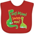 thumbnail image 3 of Inktastic My Mimi Loves Me Grandson Dinosaur Boys Baby Bib, 3 of 4