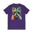thumbnail image 2 of Frenchie Dog Art - Unisex Jersey Short Sleeve V-Neck Tee - By A.Melo Originals, 2 of 2