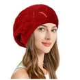 thumbnail image 4 of UFOUND Soft Knit Airy Cutout Lightweight Slouchy Crochet Beret Hat Winter, 4 of 4