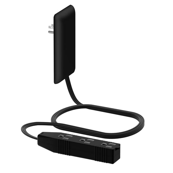 Extensor de salida de cara plana LIDER con 3 receptáculos, enchufe de placa de pared ultrafino con extensor de cable y regleta de 3 salidas