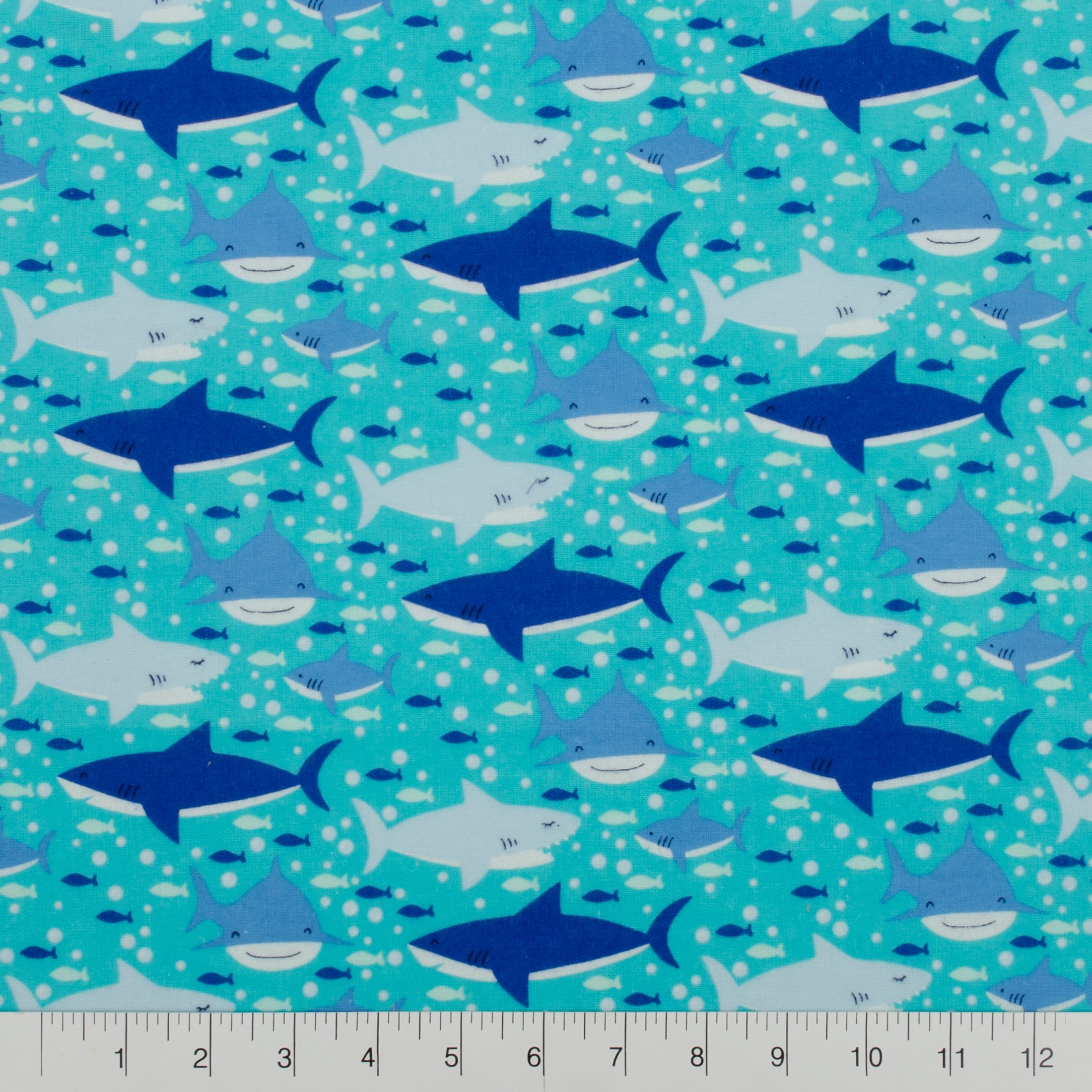 Little Feet Boutique 36"x42" Flannel Shark Precut Sewing & Craft Fabric, Blue 1 Piece