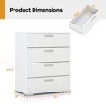 thumbnail image 3 of Costway 4 Drawer Storage Cabinet with Metal Legs & Handles Anti-Toppling Devices White, 3 of 10