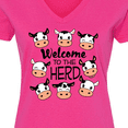 thumbnail image 4 of Inktastic Welcome to the Herd with Cute Black and White Holstein Cows Women's V-Neck T-Shirt, 4 of 5