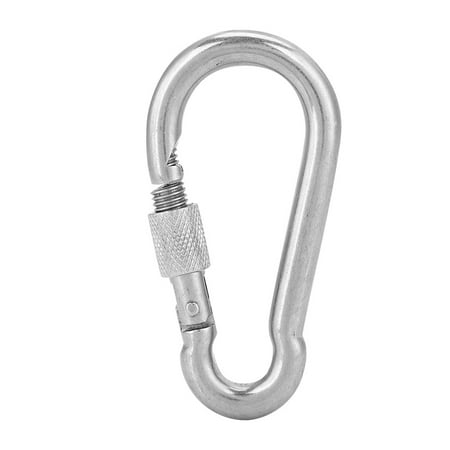 

M10 304 Stainless Steel Carabiner - Fast Hanging Buckle with Elastic Buckle and Spring Hook