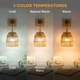 thumbnail image 3 of 2 PACK Wall Sconces, Battery Operated Wall Sconce with Remote Control, Boho Rattan Bamboo Hanging Wall Light Rechargeable Wireless Wall Lamp for Indoor, Bulbs Included, 3 of 8