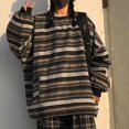 thumbnail image 2 of Jersey Vintage a rayas para mujer, suéter de gran tamaño, Tops de punto de manga larga, ropa de calle de Hip Hop, otoño, 2 of 4