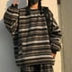 thumbnail image 2 of Jersey Vintage a rayas para mujer, suéter de gran tamaño, Tops de punto de manga larga, ropa de calle de Hip Hop, otoño, 2 of 4