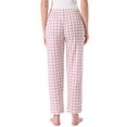 thumbnail image 3 of Womens Plaid Pajama Bottoms Elastic Waist with Pockets Long Sleepwear Lounge Pants XS Pink Plaid, 3 of 5