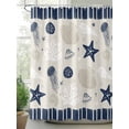 thumbnail image 2 of Boanket Polyester Fabric Navy Blue Coastal Shower Curtain, Ocean Nautical Starfish Coral Striped Waterproof Bathtub Curtain Bathroom Decor Set with Hooks 72 x 84 Inches,, 2 of 6