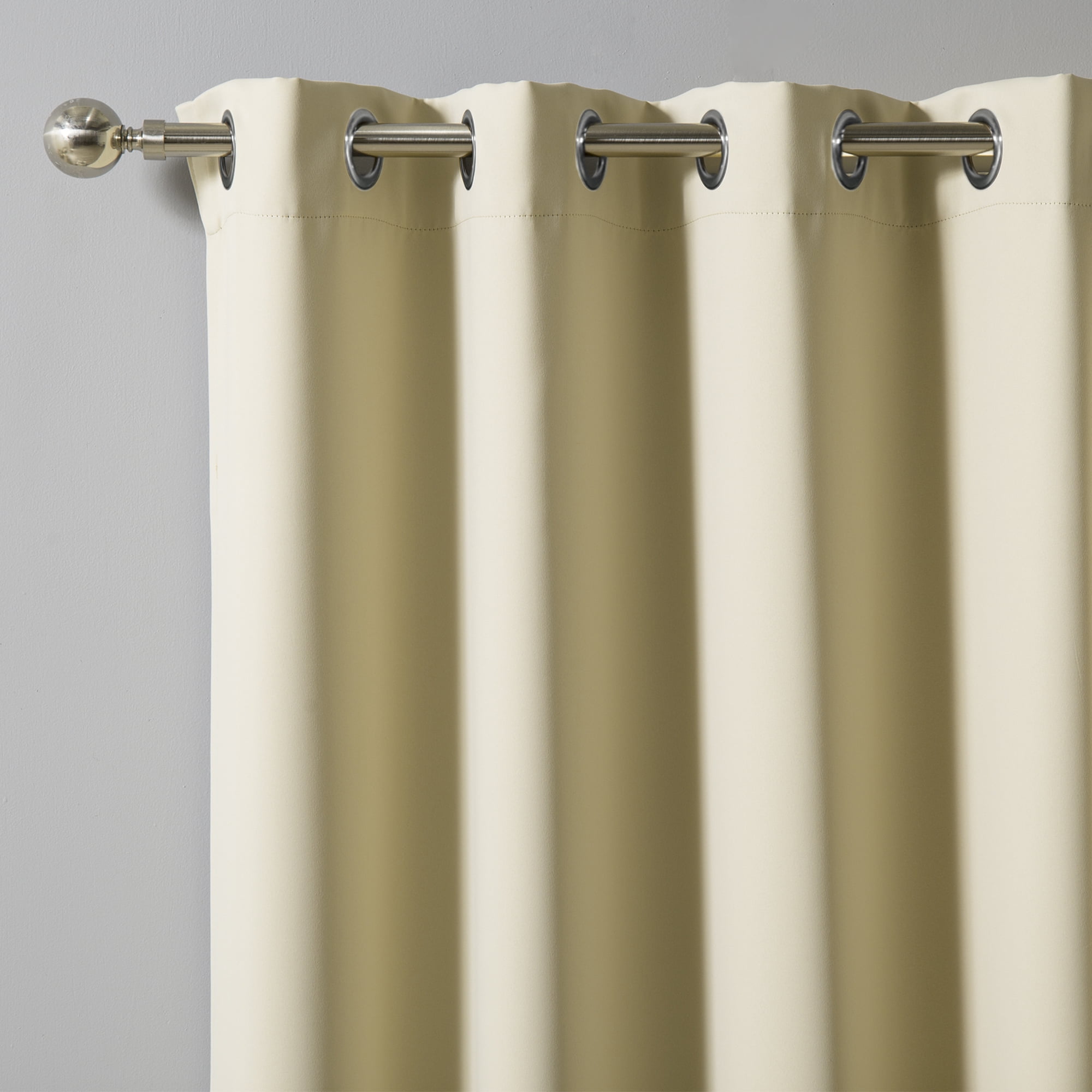 Quality Home Thermal Insulated Blackout Curtains - Stainless Steel Nickel Grommet Top - Beige - 52"W x 96"L - (Set of 2 Panels)