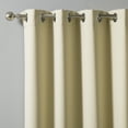 thumbnail image 3 of Quality Home Thermal Insulated Blackout Curtains - Stainless Steel Nickel Grommet Top - Beige - 52"W x 72"L - (Set of 2 Panels), 3 of 4