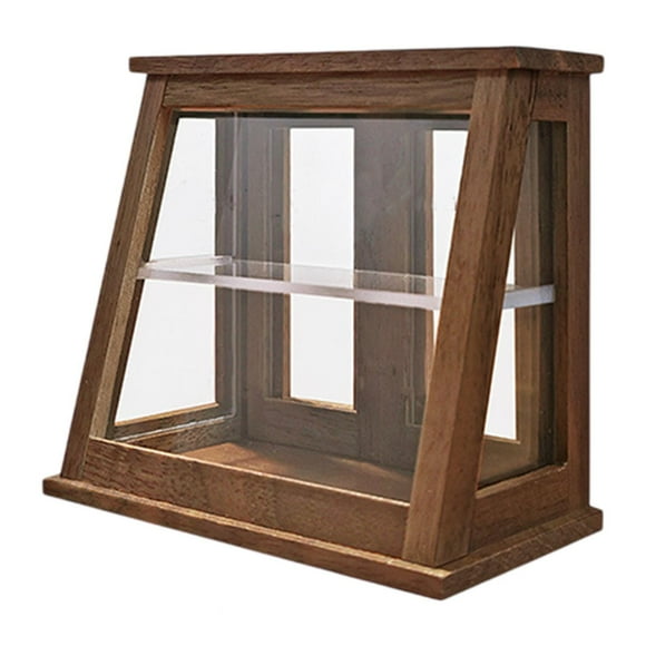 lionlar Armoire de Présentation de Boulangerie pour Maison de Poupée 1:12 pour Scène de Magasin Accessoires de Photographie Accessoires Porte Arrière en Noyer