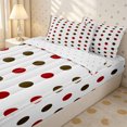 thumbnail image 3 of Erosebridal Retro Two-Tone Dot Pattern Zipper Twin Comforter Sets with Fitted Sheet and 2 Pillowcases,Mixed Brown Red Circle Zipper Bedding Set,Ivory Maroon,4-Piece,Reversible, 3 of 6