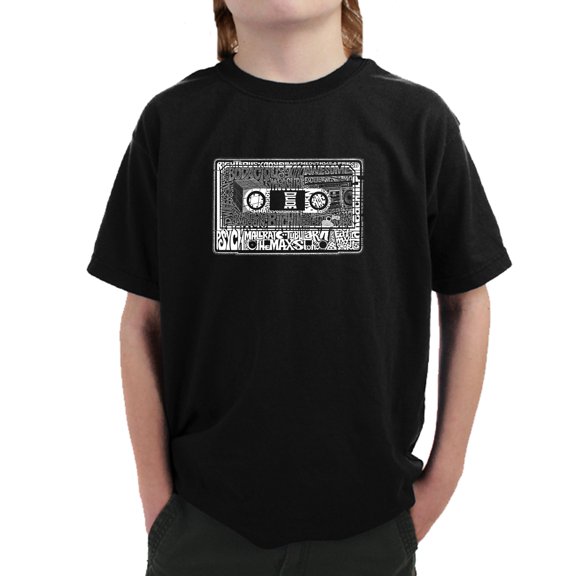 LA Pop Art Boy's Word Art T-shirt - Record Adapter