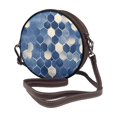 thumbnail image 2 of Leather Shoulder Round Bag 7.1×2.36in Fashion Casual Crossbody Bag Shoulder Bag For Work Travel Business Shopping Date Snake Skin Print Style Doderblue_4, 2 of 5