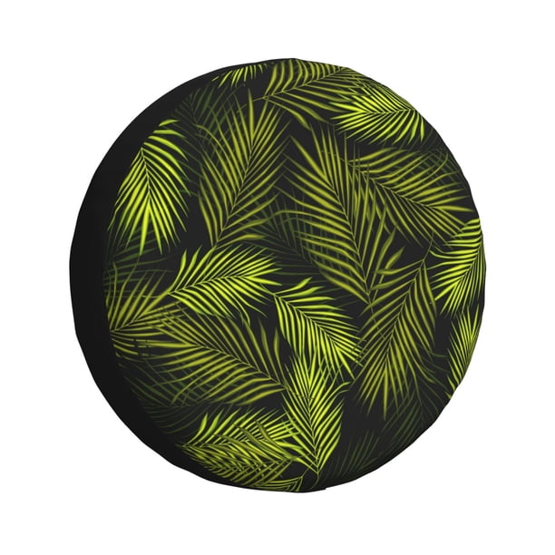 Balery Tropical Palm Leaves Fern Leaf Cubiertas para Neumáticos - Protector Resistente para Neumáticos de Camioneta, SUV, Remolque, Camper y RV-14 inch