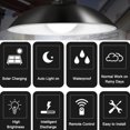 thumbnail image 2 of Luces colgantes solares, lámpara colgante solar de doble cabezal para interiores y exteriores, lámpara colgante LED con control remoto para jardín, patio, pasillo, pasarela, camino, garaje,, 2 of 5