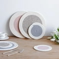 thumbnail image 5 of Fennco Styles Hand Braided Reversible Two-Tone Cotton Blend Placemats 12" Round, Set of 4 - Khaki Woven Texture Heat Resistant Insulation Table Mats for Home, Kitchen Décor, Dining Table, Holidays, 5 of 7