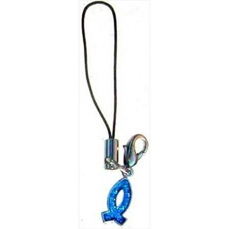Jewelry Cell Phone - Solid Rock Jewelry 760414 Cell Phone Strap Blue Ichthus